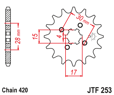 Звезда передняя JT Sprockets JTF253.15