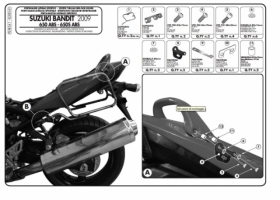 Крепление для Suzuki GSF Bandit 650(09-13) под боковые кофры Крепление для Suzuki GSF Bandit 650(09-13) под боковые кофры