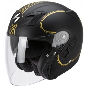 Мотошлем Scorpion Exo-220 Bixby Matt Black-Gold M