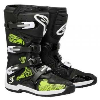 Мотоботы Alpinestars TECH 3 Black-Green Swirl 10