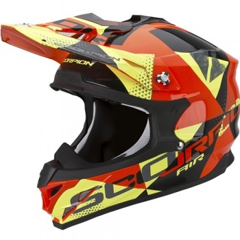 Мотошлем Scorpion VX-15 Evo Air Akra Black-Orange-Yellow L