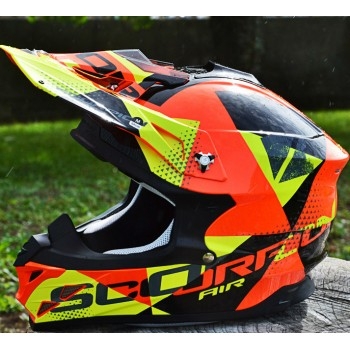 Мотошлем Scorpion VX-15 Evo Air Akra Black-Orange-Yellow L