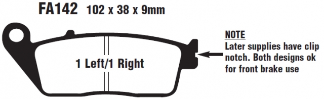 Тормозные колодки EBC FA142HH Тормозные колодки EBC FA142HH