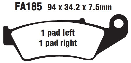Колодки тормозные дисковые EBC FA185R