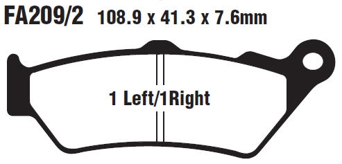 Комплект синтетических тормозных колодок для мотоциклов EBC FA209/2HH