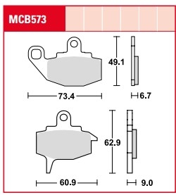 Колодки тормозные дисковые LUCAS MCB573