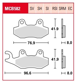 Колодки тормозные дисковые LUCAS MCB582