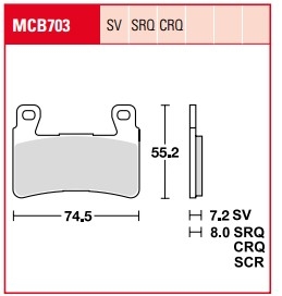 Колодки тормозные дисковые TRW LUCAS MCB703SV