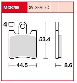 Колодки тормозные дисковые LUCAS MCB706SV