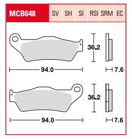 Колодки тормозные дисковые LUCAS MCB648