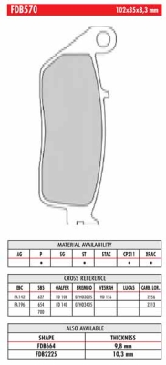 Колодки тормозные дисковые FERODO FDB570ST