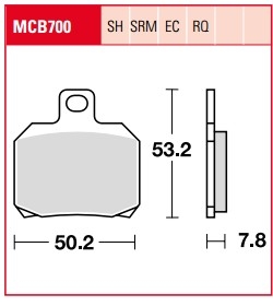 Колодки тормозные дисковые TRW LUCAS MCB700