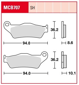 Колодки тормозные дисковые LUCAS MCB707