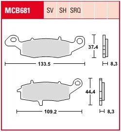 Колодки тормозные дисковые LUCAS MCB681