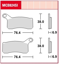 Колодки тормозные дисковые LUCAS MCB824SI