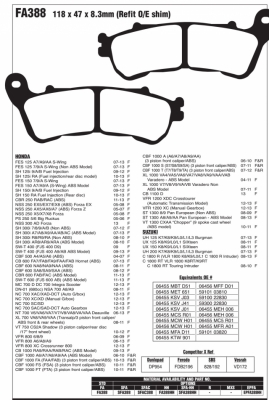 Колодки тормозные дисковые EBC FA388HH