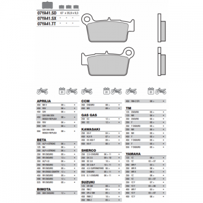 Тормозные колодки BREMBO 07YA41SD