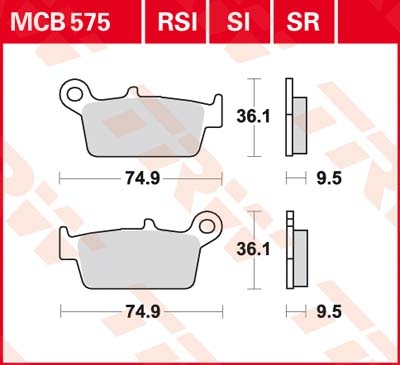 Колодки тормозные TRW/LUCAS MCB575SI