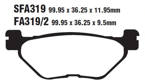 Колодки тормозные дисковые EBC FA319/2HH