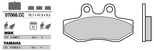 Колодки тормозные дисковые BREMBO 07068