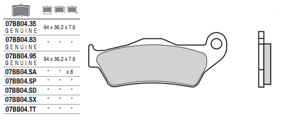 Колодки тормозные дисковые BREMBO 07BB0483