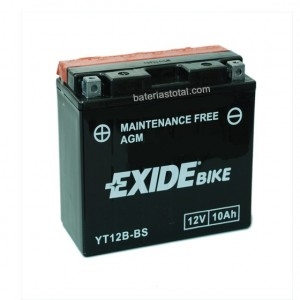 Аккумулятор EXIDE ET12B-BS (YT12B-BS, 150х70х130, AGM 10Ah 160A 12V «+» слева)