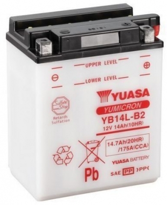 Аккумулятор Yuasa YB14L-B2 (14А*ч, 175A, -/+, 136x89x166мм)
