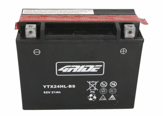 Аккумулятор 4 RIDE YTX24HL-BS (12В, 21А*ч, 350А, 205x87x162, -/+)