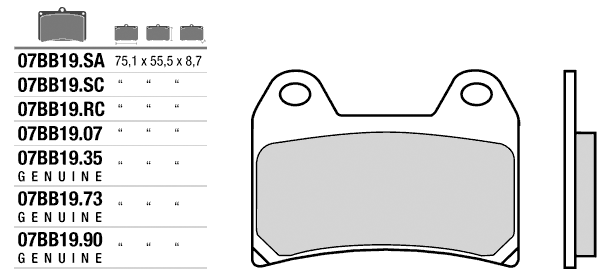 Тормозные колодки дисковые Brembo 07BB1973 (FDB2042, FA244)