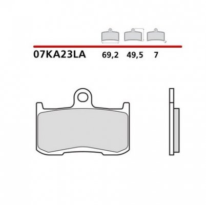 BREMBO 07KA23LA - комплект передних синтетических дисковых колодок