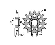 Звезда передняя PBR 2078.17.18NC для APRILIA RSV 1000 (JTF704.17)
