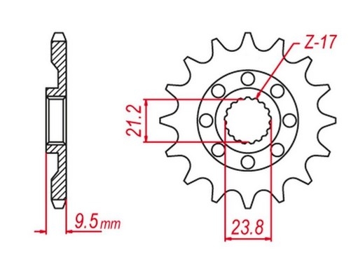 Звезда передняя GROSSKOPF 213314G (JTF1441.14) для SUZUKI RMZ 450 2008-2012