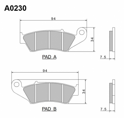 Nissin A0230 - тормозные колодки дисковые 2P-225NS ( MCB669, FDB892) Nissin A0230 - тормозные колодки дисковые 2P-225NS ( MCB669, FDB892)