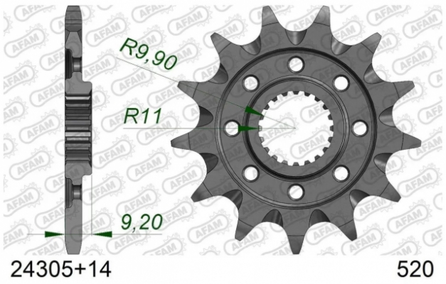 Звезда передняя Afam 24305+13 для KAWASAKI KX 250F 2006-2017 (JTF1446.13SC)