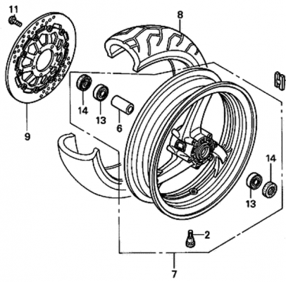 ALL BALLS 25-1378 (251378) - комплект подшипников и пыльников переднего колеса HONDA CBR 1000RR 2004-2019, CBR 929RR 2000-2001, CBR 954RR 2002-2003, YAMAHA FZ 10 2017