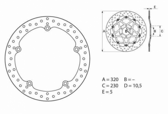 BREMBO 68B407G7 - передний тормозной диск HONDA NC 700/750 S/X/DCT/ABS 2012-2024, INTEGRA 700/750 S/DCT/ABS 2012-2024 BREMBO 68B407G7 - передний тормозной диск HONDA NC 700/750 S/X/DCT/ABS 2012-2024, INTEGRA 700/750 S/DCT/ABS 2012-2024