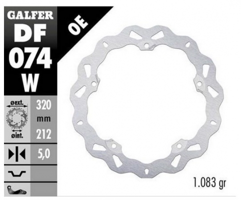 Диск тормозной передний Galfer DF074W (MST447)