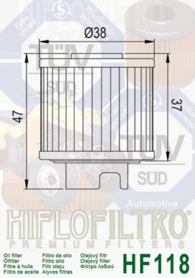 Фильтр масляный HifloFiltro HF118