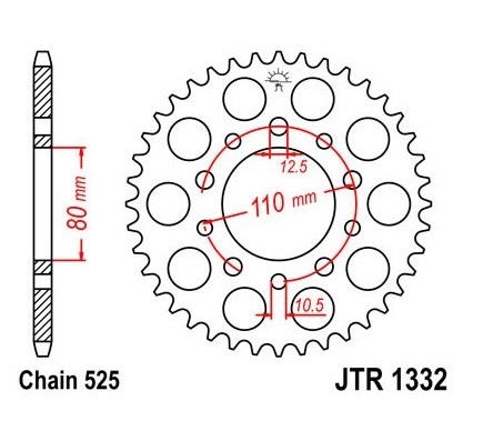 Звезда задняя JT JTR1332.44