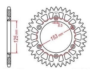 Звезда задняя алюминиевая JT JTA210.40BLK (черная) HONDA CR/CRF