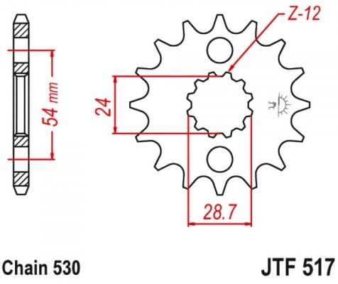 Звезда передняя JT Sprockets JTF517.17