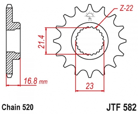 Звезда передняя JT Sprockets JTF582.16