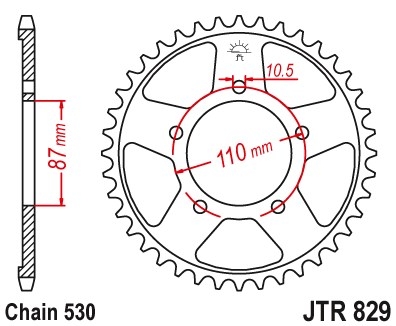 Звезда задняя JT JTR829.42