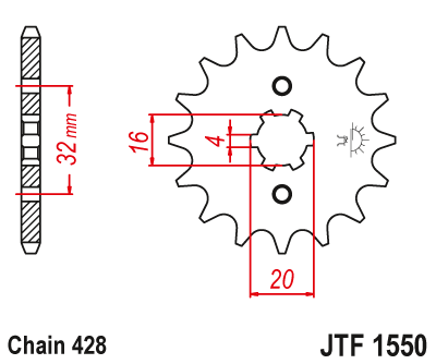 Звезда передняя JT Sprockets JTF1550.13