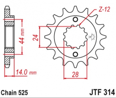 Звезда передняя JT Sprockets JTF314.15