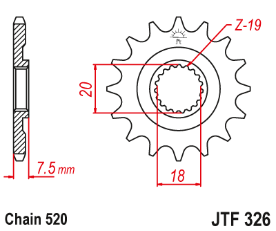 Звезда передняя JT Sprockets JTF326.12