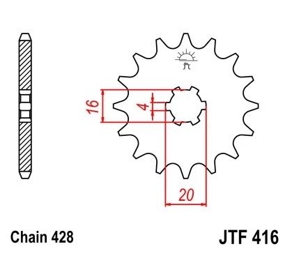 Звезда передняя JT Sprockets JTF416.13