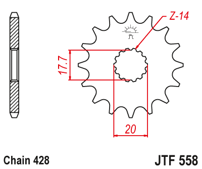 Звезда передняя JT Sprockets JTF558.18
