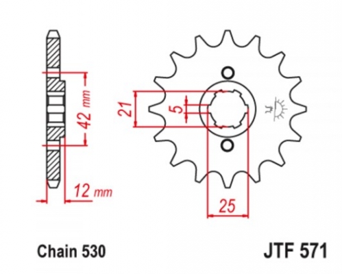 Звезда передняя JT Sprockets JTF571.17