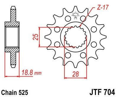 Зірка передня JT Sprockets JTF704.17